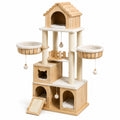 Árbol para gatos de bambú y sisal con casas y cestas