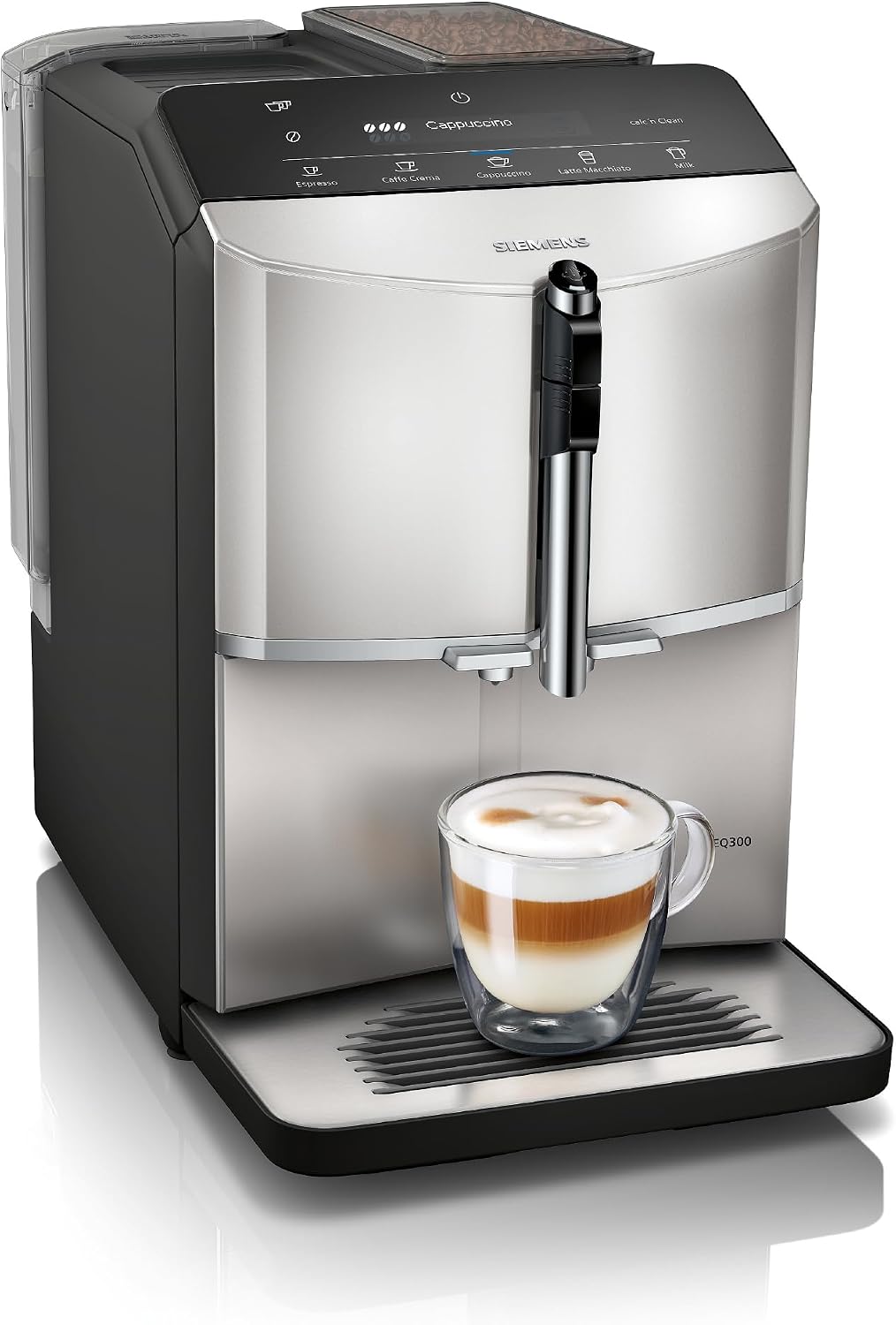 SIEMENS EQ300 cafetera, acero, TF303E07