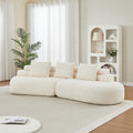 sofá, beige, Bladez, modular de 4 plazas, chenilla, curvado, color beige