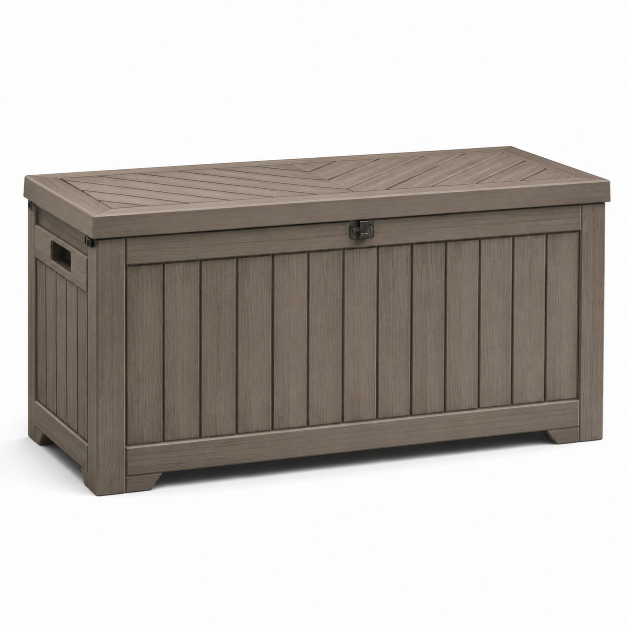 Baúl de resina gris para exterior con cerradura