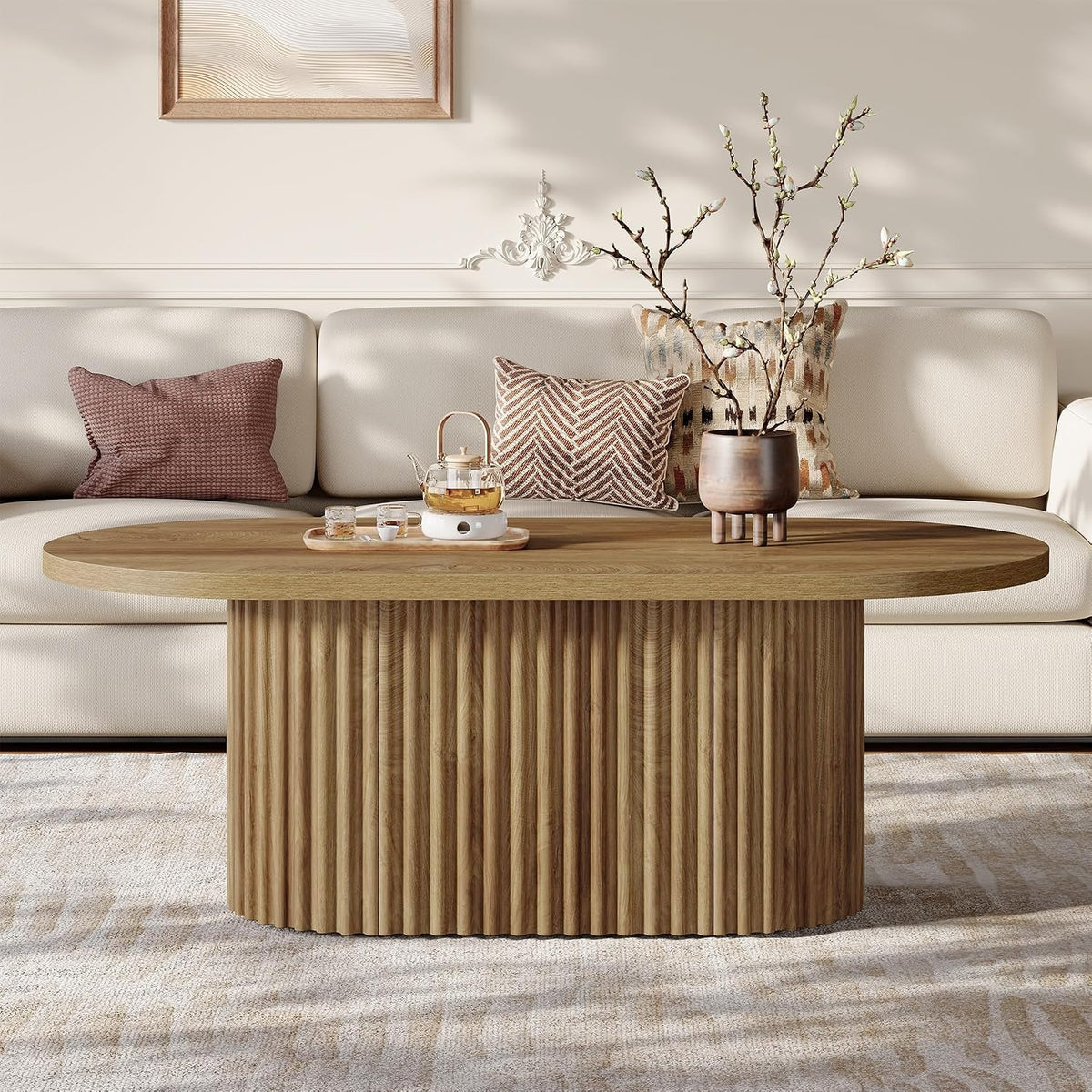 mesa, 120 × 60 × 45 cm, madera, marrón, para la oficina, para el salón, Tribesigns, 120 x 60 x 45 cm