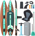 Tablas hinchables, 350cm, ZLX, ZLX Tabla Paddle Surf Hinchable 350cm con Asiento, PVC Militar 3 Capas, Estable para Mar