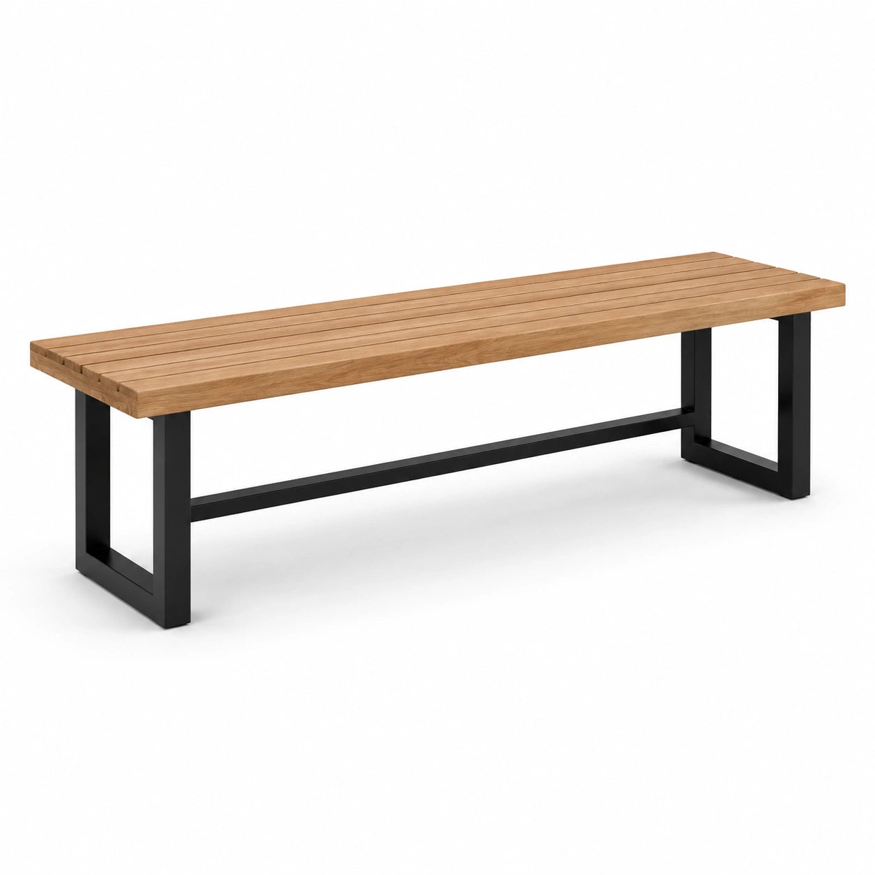 Banco de madera y acero 180x40x45 cm