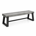 Banco de hormigón y metal 180x40x45 cm gris