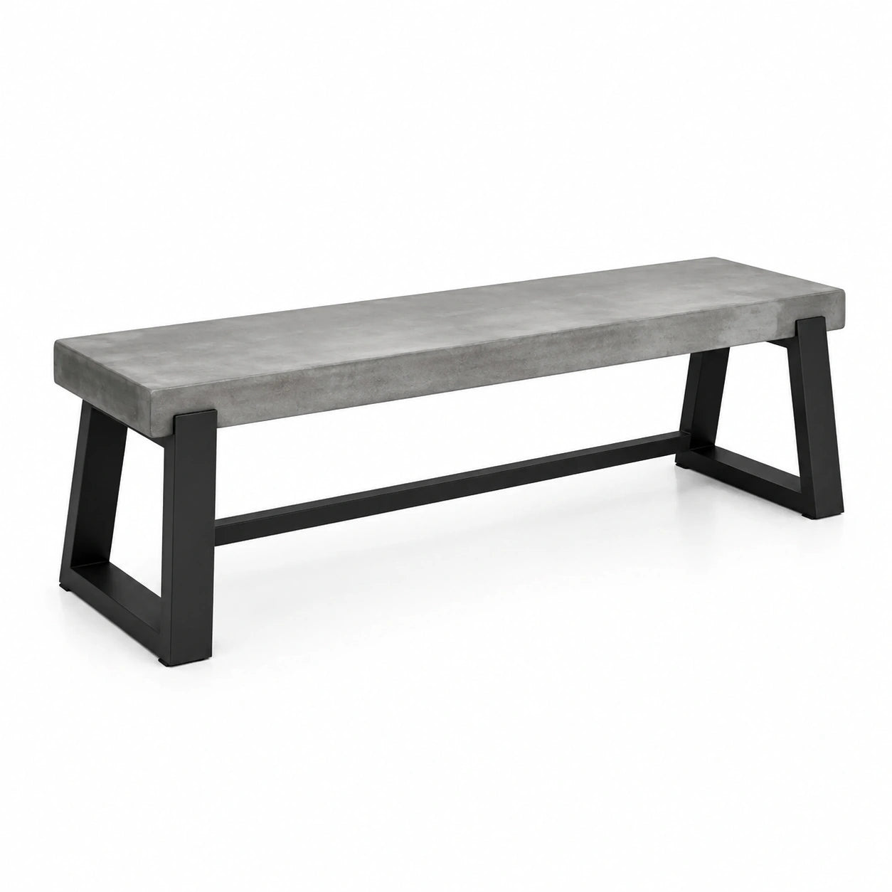Banco de hormigón y metal 180x40x45 cm gris