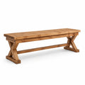 Banco de madera de pino maciza marrón 150x35x45 cm