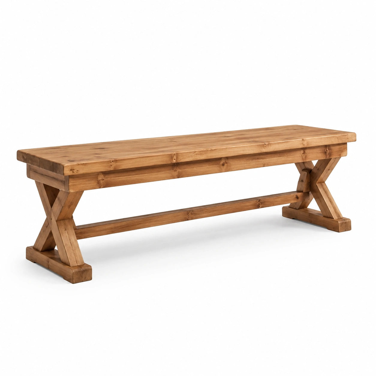 Banco de madera de pino maciza marrón 150x35x45 cm