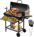 barbacoa, 105,5 × 85 × 118 cm, regulable, madera, TEENO, Parrilla Barbacoa con Rejilla de Cocción XXL
