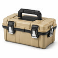 Caja de herramientas de plástico ABS beige con cierres metálicos 38x25x22 cm