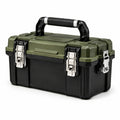 Caja de herramientas de plástico verde y negro 45x25x20 cm