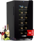 KLARSTEIN Enfriadores de botellas, 22°C, vidrio, 18 Botellas, Vinoteca Pequeña Interior y Exterior con Puerta de Cristal, 4-22°C