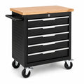 Carro de herramientas de acero con superficie de bambú 85cm x 70cm x 45cm