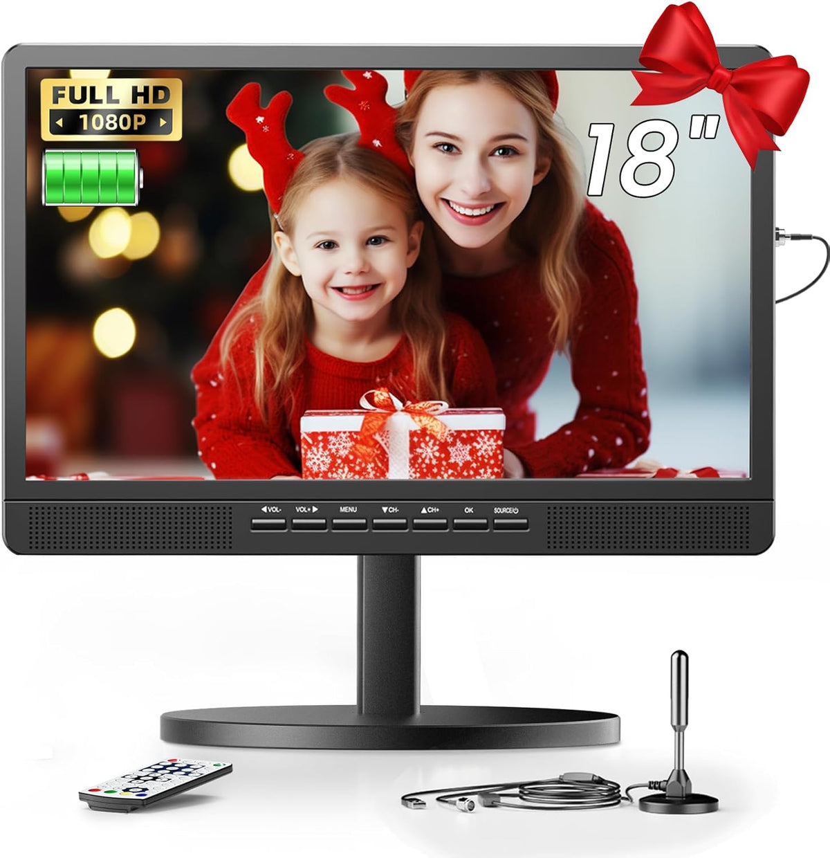 Smart TV DVB/T2, Desobry, Desobry TV portátil de 18′′ con Antena