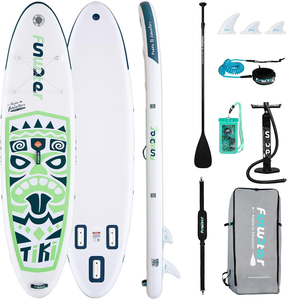 Tablas hinchables, regulable, FunWater, FunWater Tabla de Surf Hinchable de pie para Tabla de Surf Sup