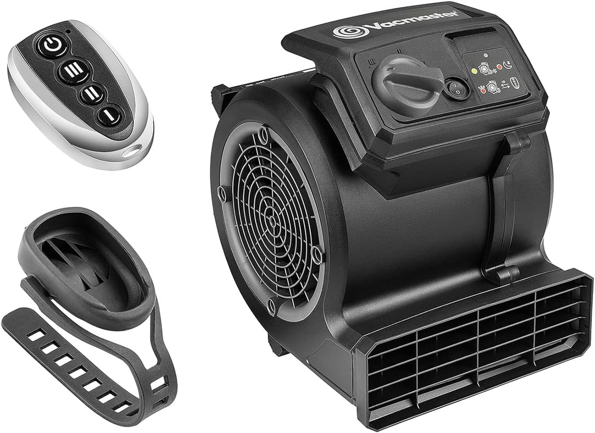 Ventiladores de pedestal AM1202R, 28 × 24 × 31cm, con mando a distancia, Vacmaster, ventilador de 3 velocidades potente y silencioso