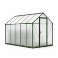Invernadero de aluminio verde con paneles de policarbonato de 4 mm