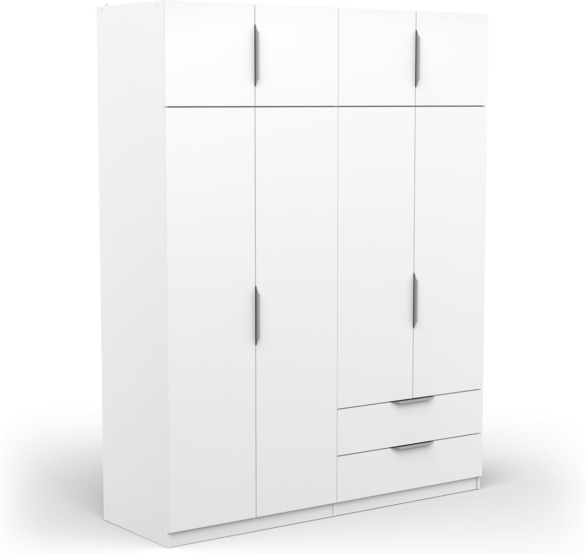 armario, 157,3 × 51,1 × 203 cm, con cajones, con estantes, madera, blanco, Demeyere, 3 x 51, 1 x 203 cm