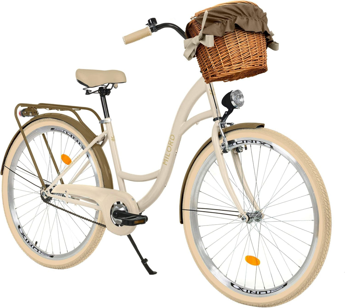 Paseo, 35mm, marrón, MILORD, Bicicleta para Mujer