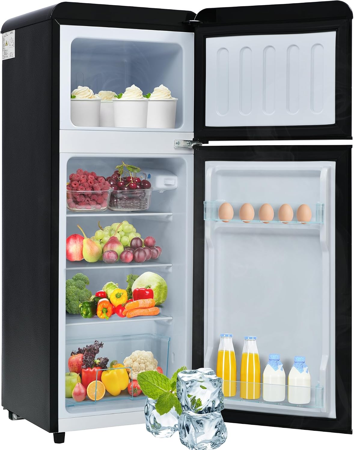 frigorífico, 105,5 × 41 × 45,5 cm, 92L, 28L, 64L, No Frost, con iluminación LED, regulable, con estantes, Oslghy