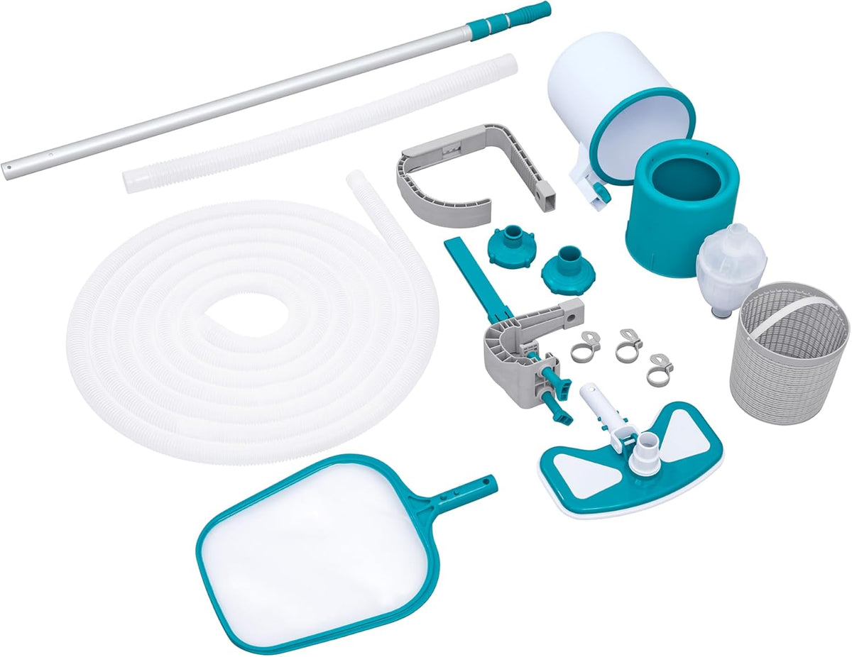 BESTWAY piscina, 279 cm, azul, Kit de Mantenimiento para s Deluxe AquaClean con Pértiga