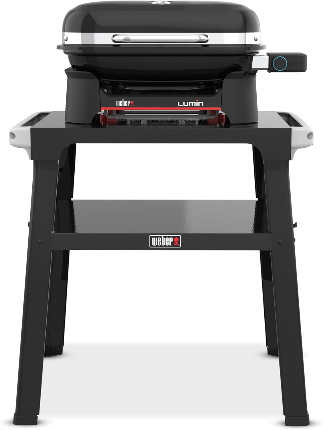 Weber barbacoa, 43 × 32 cm, 315 °C, negro, Weber Lumin Compact Barbacoa eléctrica compacta con Soporte, hasta 315 °C, Negro (1501653)