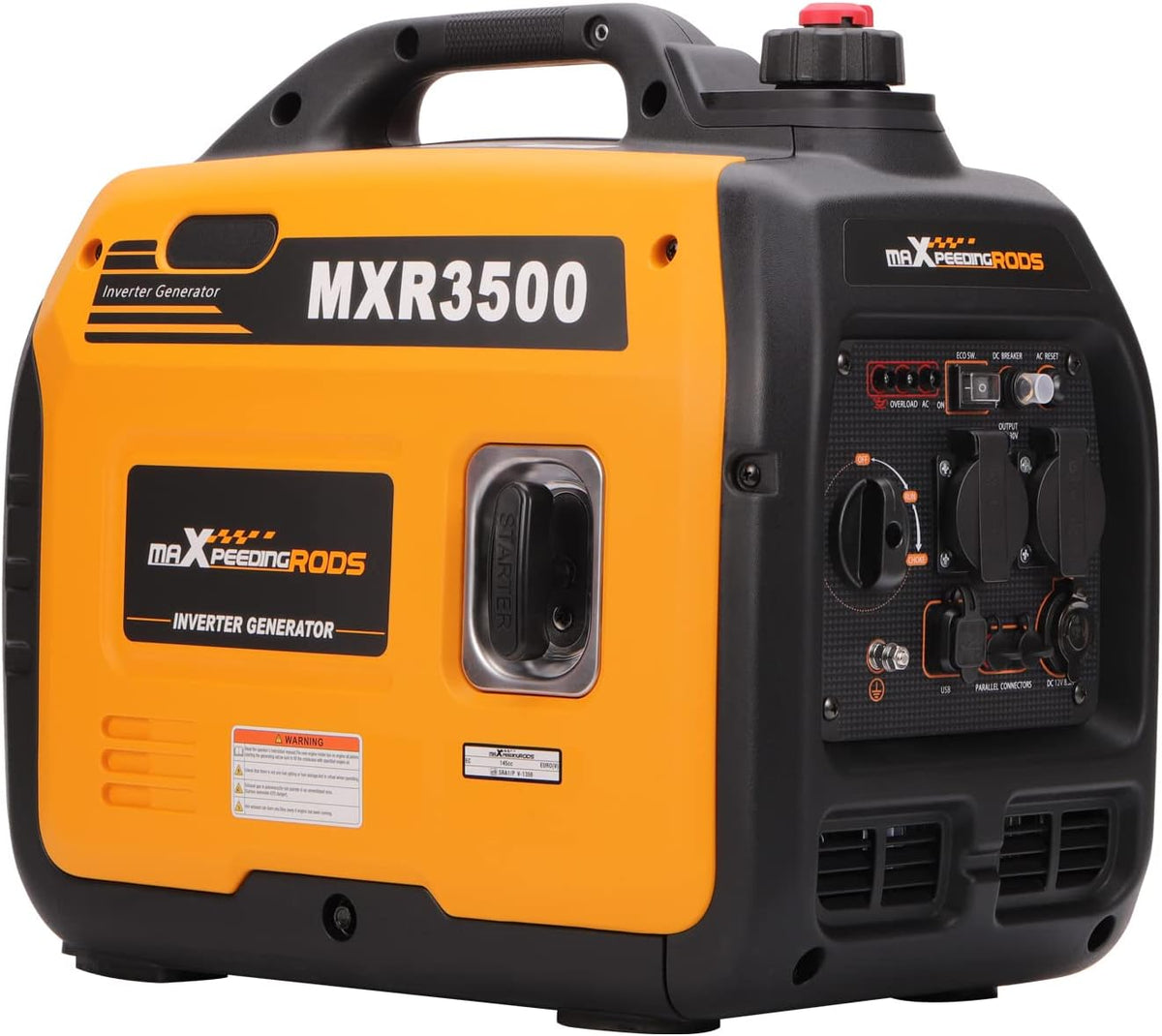 Generadores, 3300W, 230V, 4L, maXpeedingrods, 230V AC con Inversor y 4L Tanque, Ligero Salidas AC/DC/USB para Camping Autocaravan Apagón