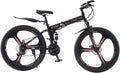 Plegables, Kcolic, Bicicleta Montaña Plegable 27, 5 Pulgadas con Doble Suspensión, 21 Velocidades, Rueda Deportiva para Adultos 24in
