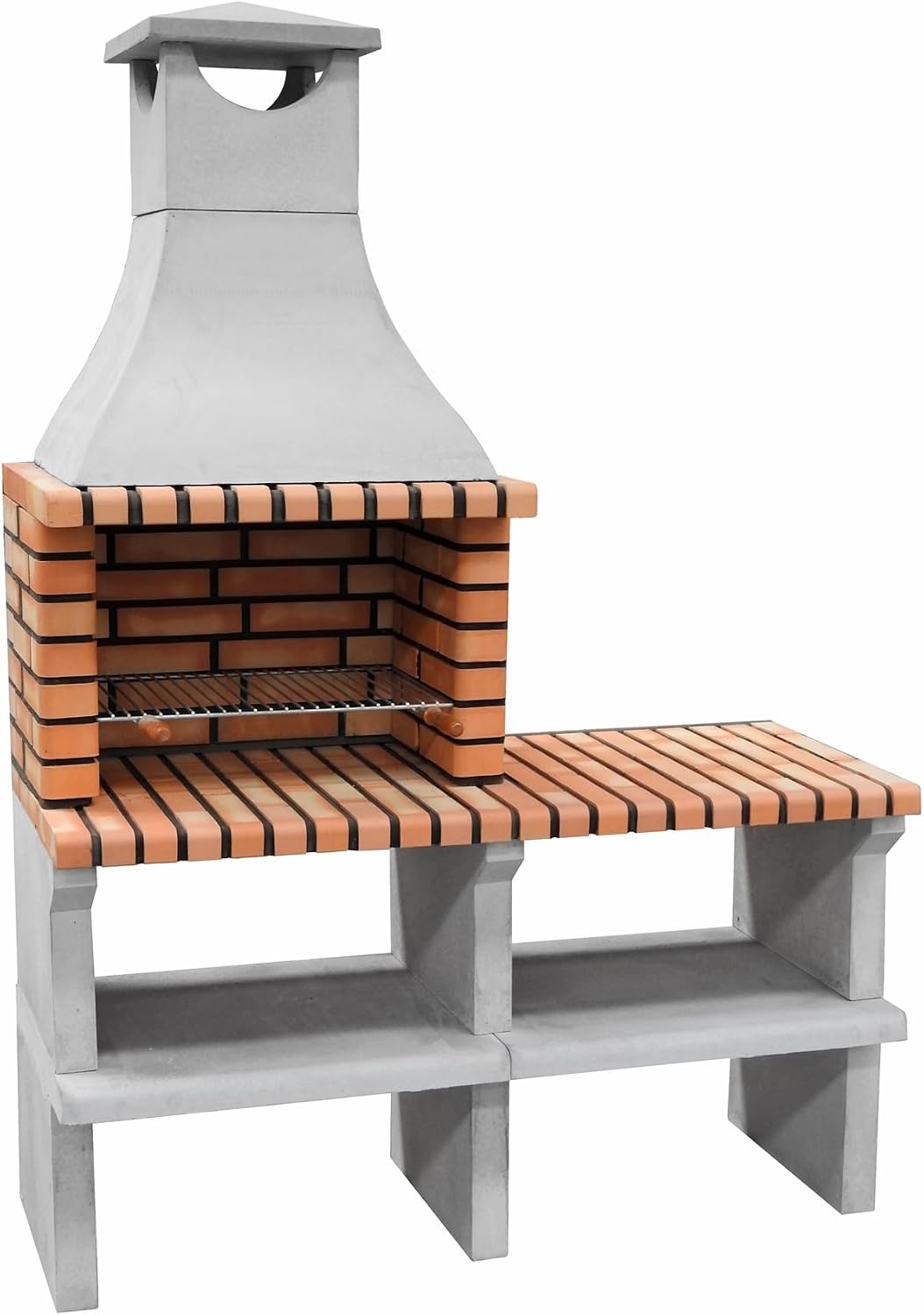 barbacoa, 144 × 58 × 200 cm, gris, para la cocina, para el jardín, MAESTRO FERRETERO