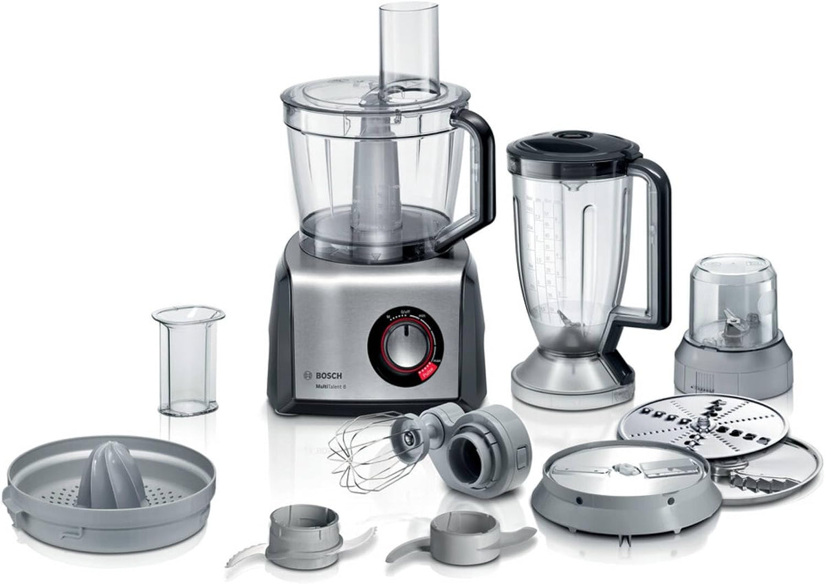 Bosch MC812M844 Robots de cocina, 1250 W, acero inoxidable, negro, para la cocina, MultiTalent 8