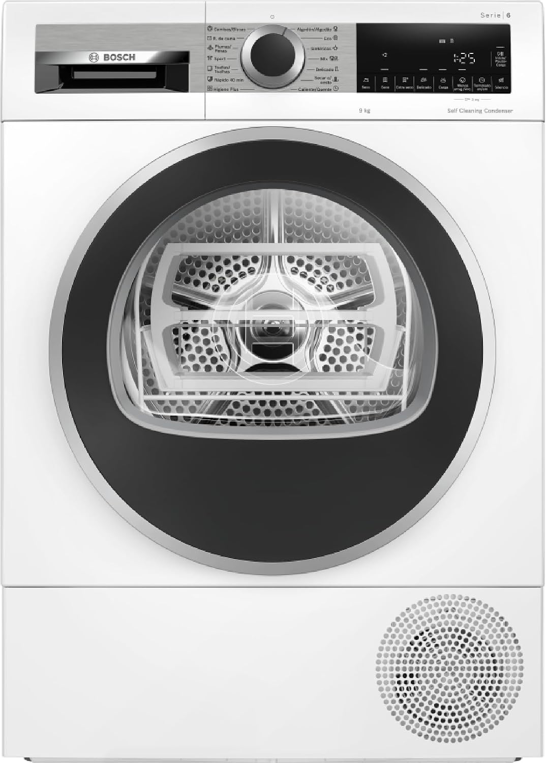 Bosch WQG245D1ES Secadoras con bomba de calor, 84,2 × 59,8 × 61,3 cm, 9 kg, blanco, Serie 6