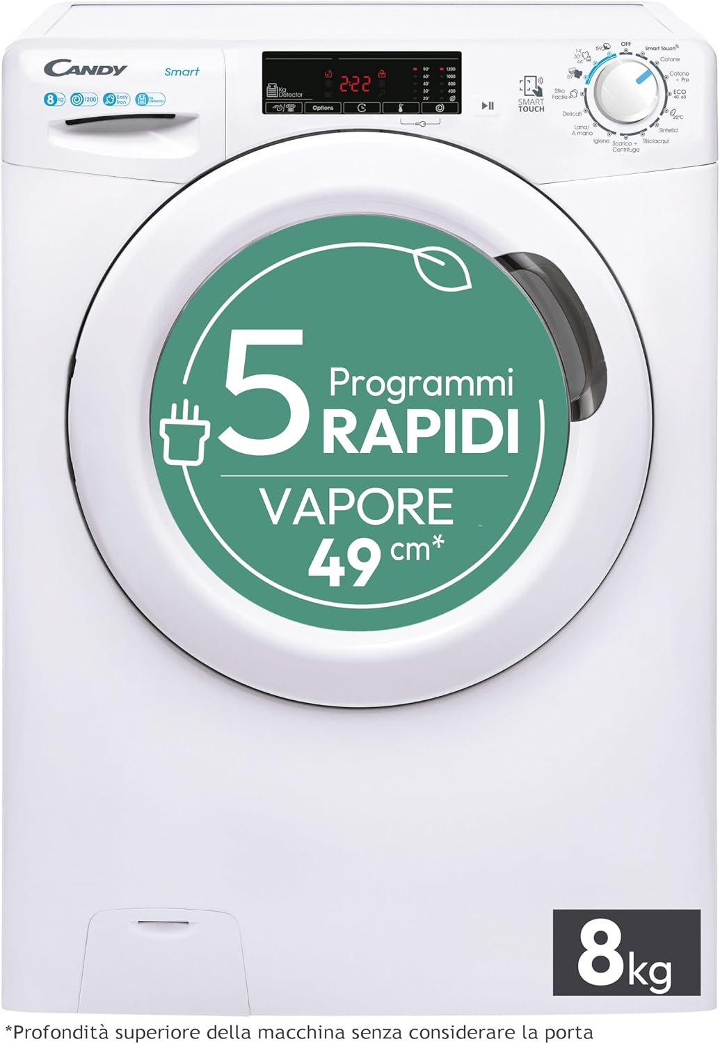 lavadora CSS128TW4-11, 8 kg, control inteligente, CANDY