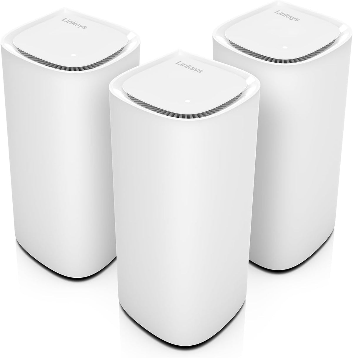 Routers MBE7003, con WiFi, Linksys, Router Cognitive Mesh tribanda a más de 10 Gbps, Cobertura para toda la casa hasta 825 m2, Pack de 3