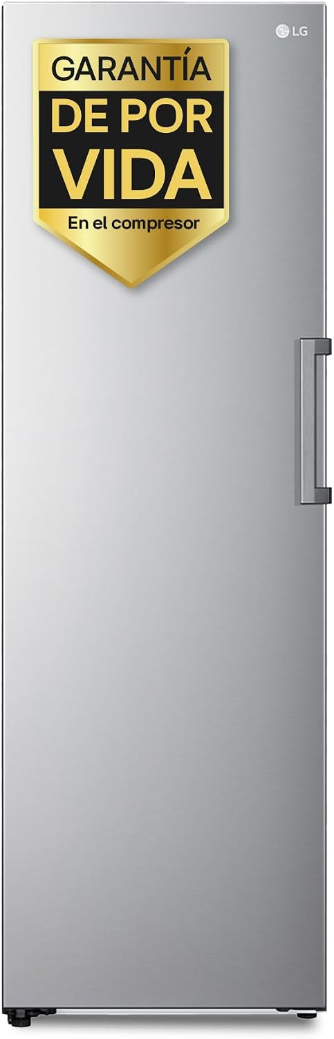 LG GFT41PZGSZ Congeladores verticales, 186 cm, 355 L, No Frost, control inteligente, 1 Puerta, Compresor Smart Inverter, de 355 L y 186 cm