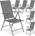 silla, regulable, aluminio, gris, para el jardín, para la terraza, tectake, con Respaldo Regulable