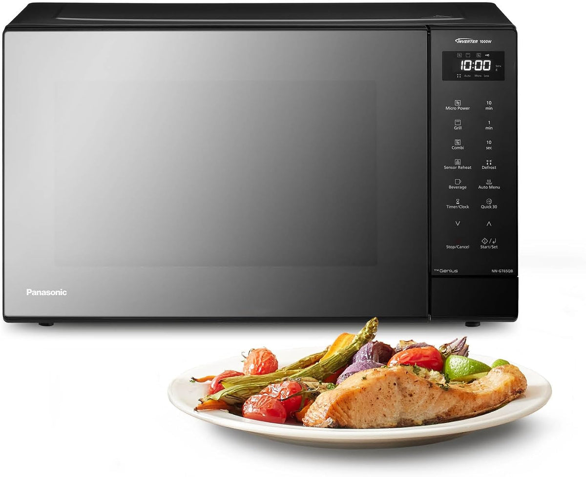 horno NN-GT65QBEPG, 31 L, 1000 W, con iluminación LED, negro, Panasonic, 7 Niveles de Potencia