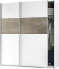 armario ARM182A, 180 cm, blanco, para el dormitorio, Habitdesign, Medidas: 180 cm (Largo) x 200 cm (Alto) x 60 cm (Fondo)