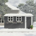 herramienta, 3,6 × 3 m, con estantes, acero, gris, para el jardín, Luscriate, con puerta doble, 6 x 3 m)