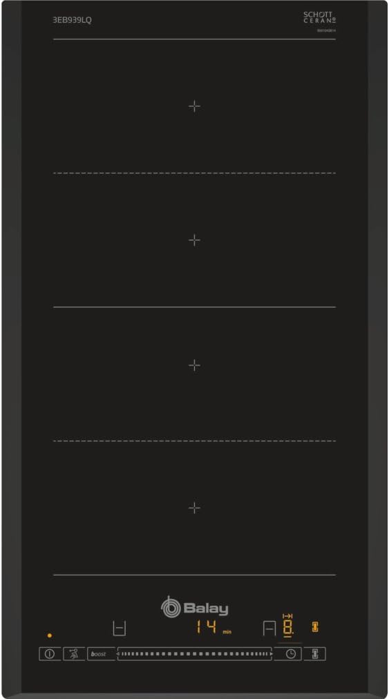 placa de inducción, 30 cm, negro, Balay, 1 zona Flex Inducción, 3EB939LQ
