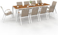 silla, 240 cm, madera, vidrio, blanco, para el jardín, IDMarket