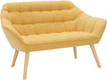 sofá, 77 cm, tela, Vente-unique, - de 2 plazas de Tela Amarillo Mostaza Caserta