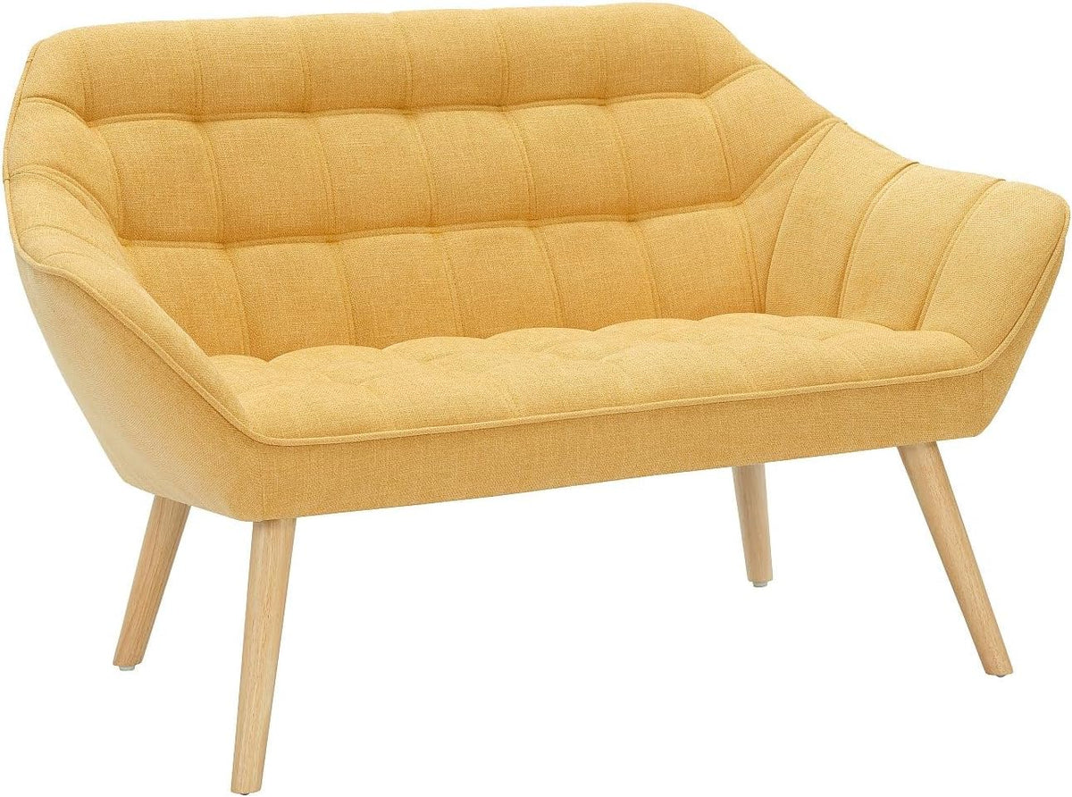 sofá, 77 cm, tela, Vente-unique, - de 2 plazas de Tela Amarillo Mostaza Caserta
