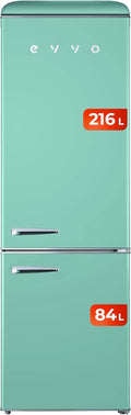 frigorífico F55, verde, EVVO, Refrigerador 216 litros, Congelador 84 litros