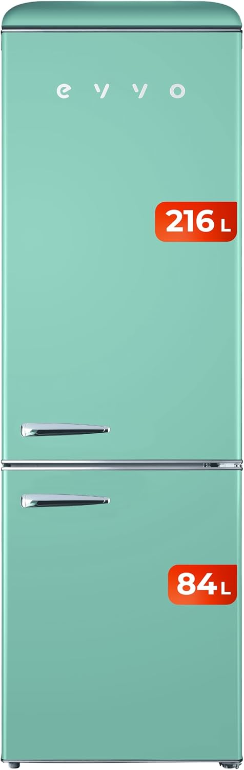 frigorífico F55, verde, EVVO, Refrigerador 216 litros, Congelador 84 litros