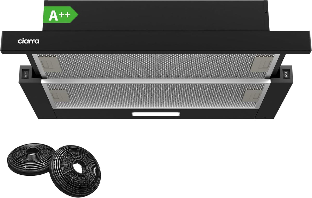 Campanas de pared CBCB6906D, 60 cm, negro, para la cocina, CIARRA