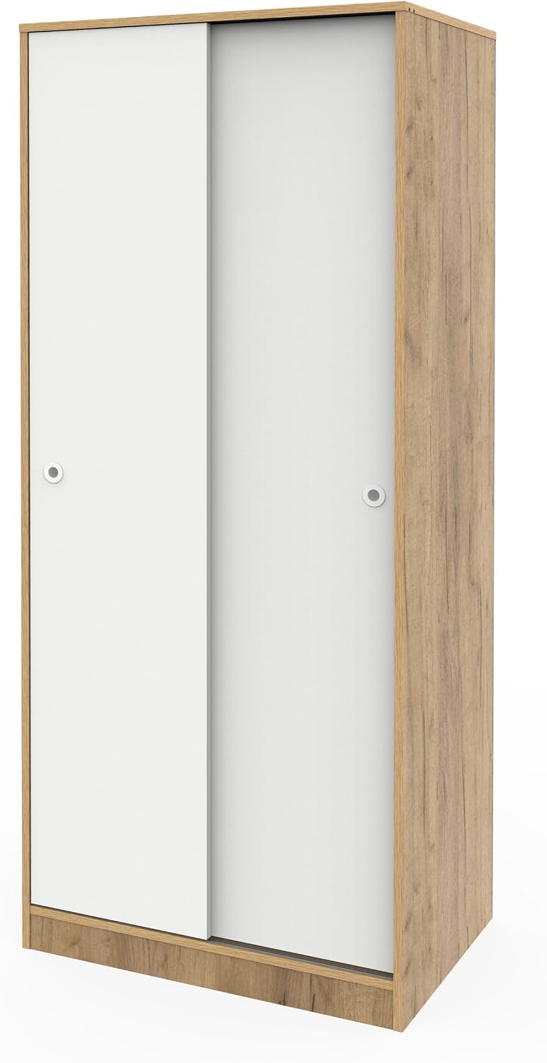 armario, 180 × 74 × 50cm, con estantes, blanco, para el dormitorio, MUEBLES PITARCH, 1 Barra y 1 Estante Tipo altillo