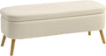 HOMCOM Bancos con cajones, 120 cm, madera, beige
