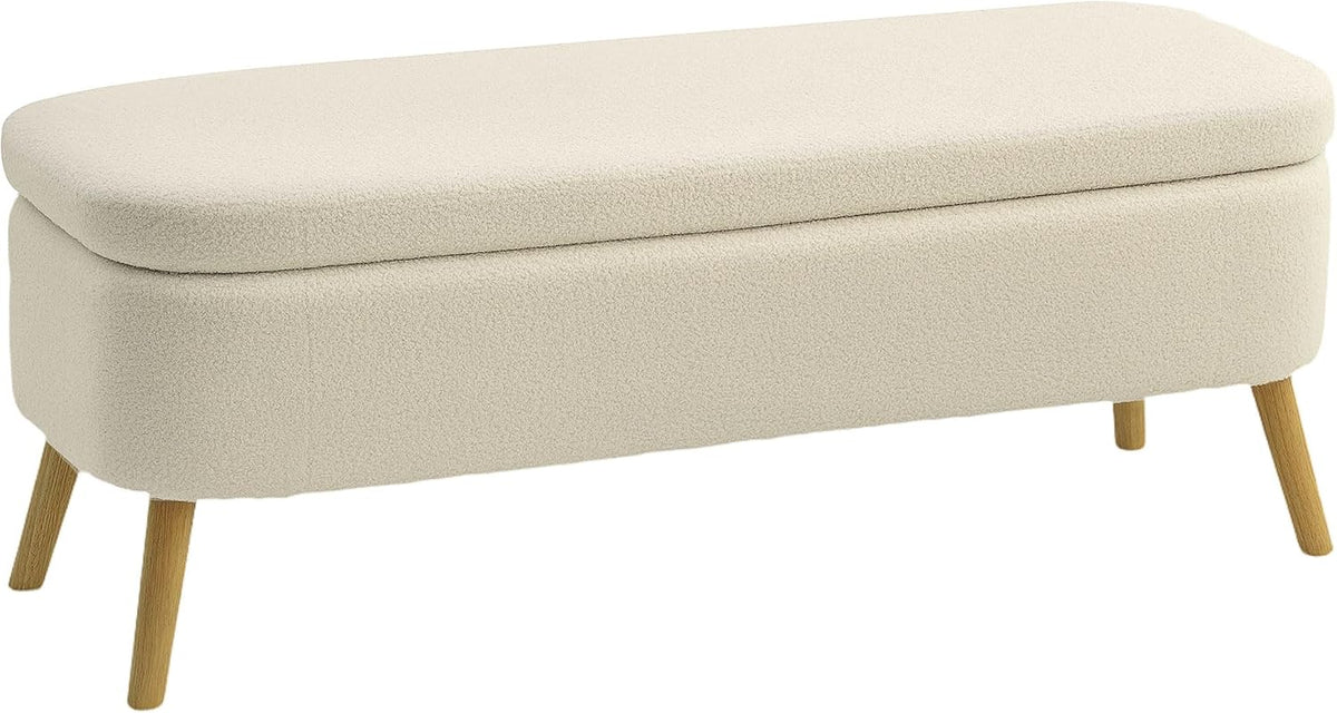 HOMCOM Bancos con cajones, 120 cm, madera, beige