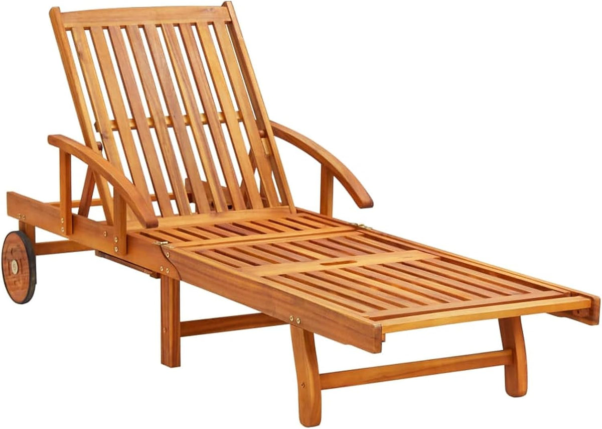 mesa de jardín, 200 × 67 cm, regulable, madera maciza, para el jardín, para la terraza, ATOMSTACK MAKER