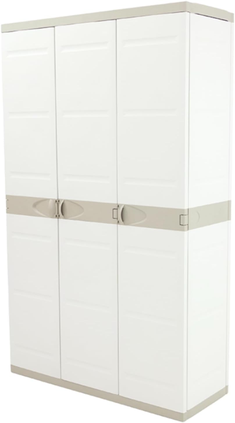 armario, 176 × 105 × 41 cm, con estantes, beige, Recamania