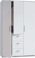 armario, 203 cm, con cajones, con estantes, blanco, Habitdesign, 203x117x52 (AltoxAnchoxFondo - en Cm)